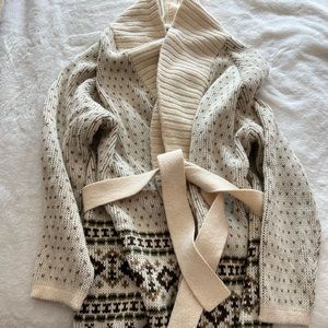 Faire Isle Norwegian Sweater Cardigan Thick